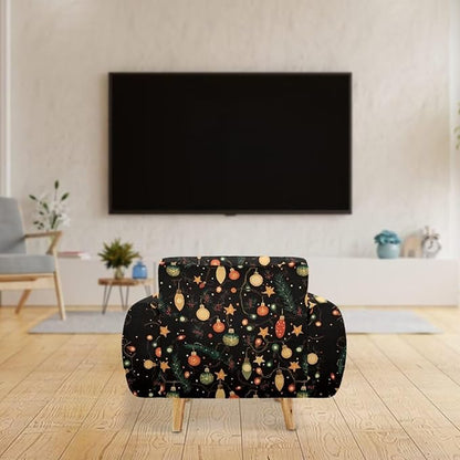 FKELYI Christmas Lights Sofa Furniture Protector with Elastic Bottom Easy Going Stretch Sofa Slipcover for Indoor Non-Slip Sofa Couch Cover S