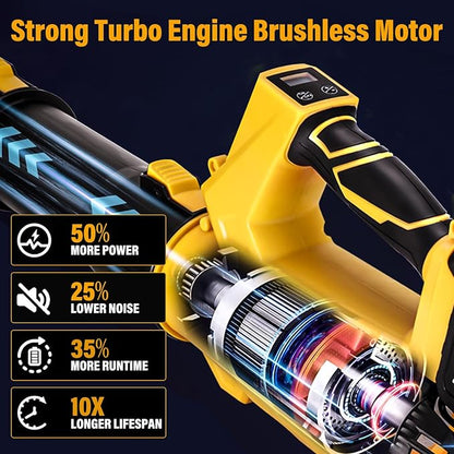 Cordless Leaf Blower - 540CFM Brushless Electric Leaf Blower Cordless with 2 * 6.0Ah Batteries and Charger -6 Speed Mode -20V Battery Powered Leaf Blowers for Lawn Care, Patio, Blowing Leaves