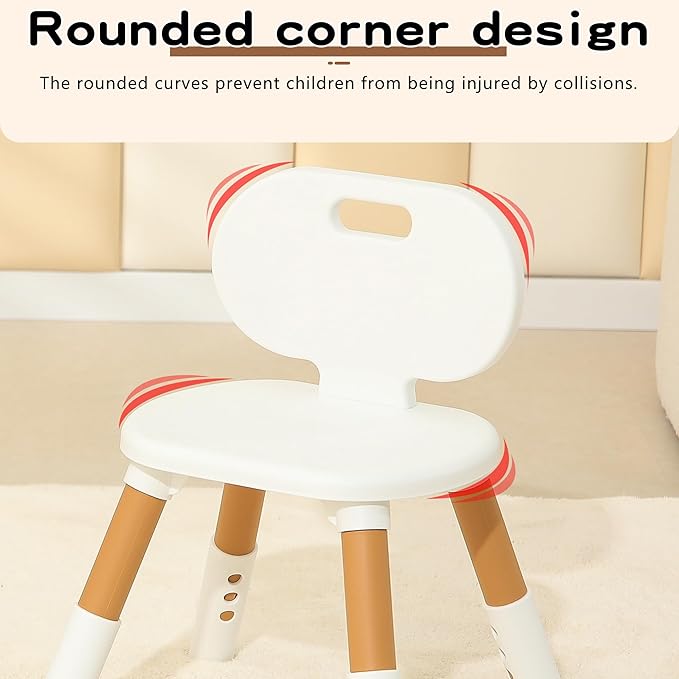 3 Level Height Adjustable Kids Chairs Plastic Preschool Chair Durable and Lightweight Child Chair with a Maximum Load Capacity of 220 pounds Suitable for Day Care, Classroom, and Home (1-Pack Beige)