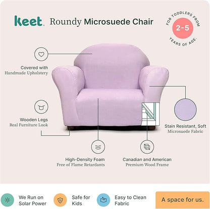 Keet Microsuede Children's Chair, Roundy, Lavender