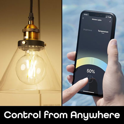 Geeni Smart Light Bulb - Alexa and Google Home Compatible, Amber LED Programmable and Dimmable WiFi Light Bulb, App Controlled (G25-2 Pack)