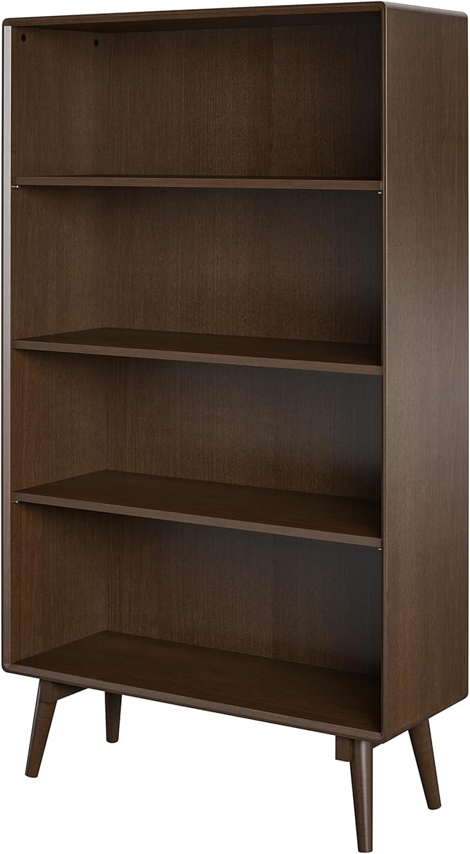 Novogratz Brittany 4 Shelf Bookcase, Walnut