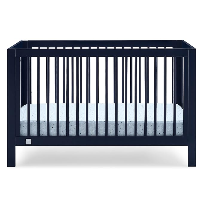 Delta Children babyGap Charlie 6-in-1 Convertible Crib + Brannan Bear Bookcase with Bins + Brannan Bear Wall Shelf with 4 Hooks, Navy (Bundle)
