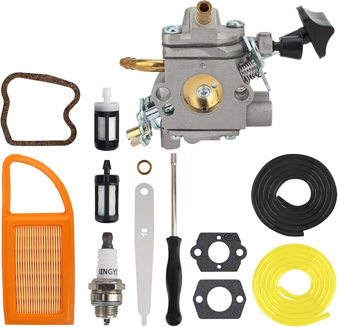 BR 600 Carburetor Air Filter Fuel Carb 4282-120-0607 4282-120-0608 Repower Kit for Sthil BR500 BR550 BR600 Backpack Blower Leaf Blower Parts Replaces Zama C1Q-S183 4282-120-0606