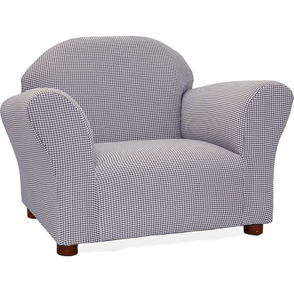 Keet Roundy Kid's Chair Gingham, Wood, Navy