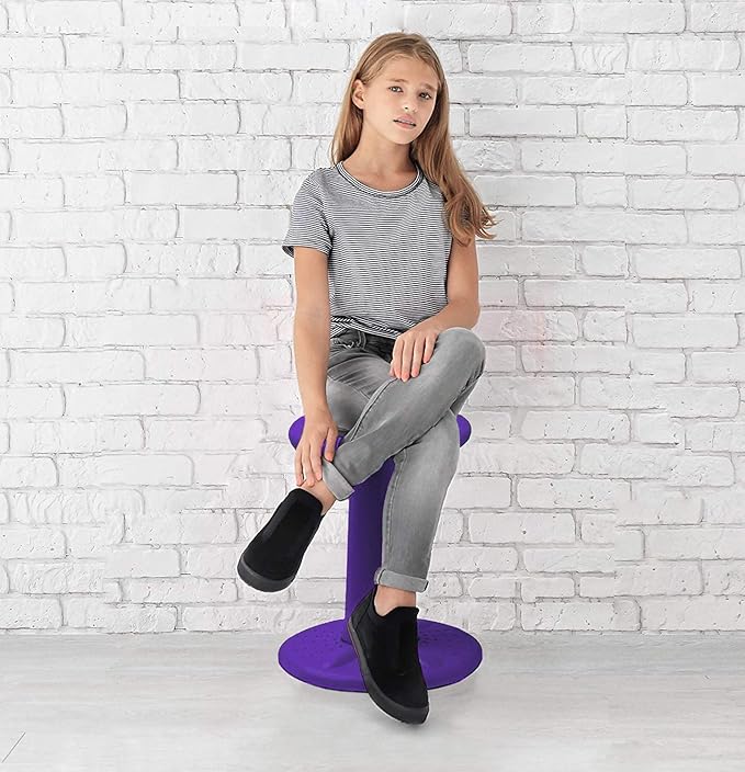 Studico ActiveChairs Kids Wobble Chair, Flexible Elementary Classroom Seating, Improves Focus, Posture and Helps ADHD/ADD, Sensory Desk Chairs, Pre-Teen 17.75" Active Fidget Chairs, Ages 7-12, Purple