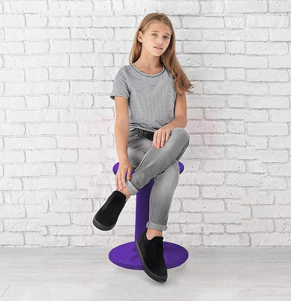 Studico ActiveChairs Kids Wobble Chair, Flexible Elementary Classroom Seating, Improves Focus, Posture and Helps ADHD/ADD, Sensory Desk Chairs, Pre-Teen 17.75" Active Fidget Chairs, Ages 7-12, Purple