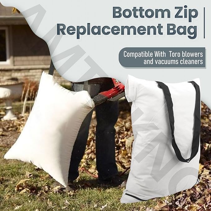 51503 Bottom Zip Replacement Bag Compatible With Toro Blower Vacuum, Blower Leaf Bag 2 Bushel Capacity, Fits Models 51539, 51549, 51599, 51617, 51618, 51609, 51619, 51553, 51573, 51587, 51591, 51598