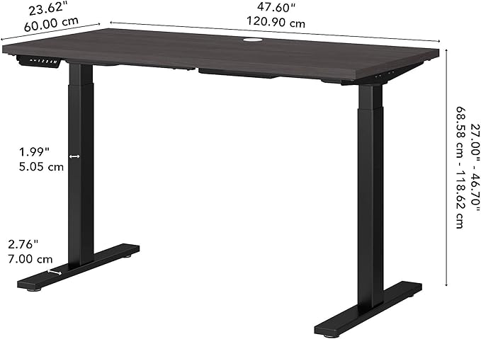 Bush Business Furniture Move 60 Electric Ergonomic Sit-Stand Computer Table for Home and Professional Office, 48W x 24D, Storm Gray