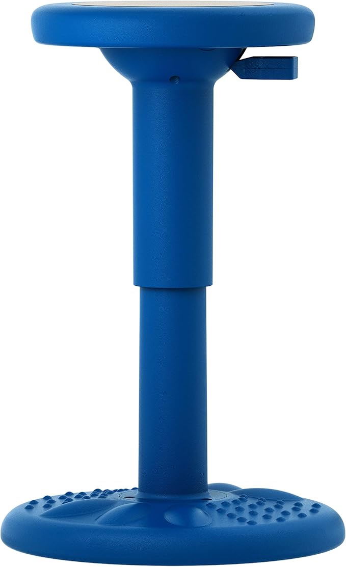 Studico ActiveChairs Adjustable Wobble Chair, Flexible Classroom Seating improves Focus, Posture & Helps ADHD/ADD. Classroom Stools, Active Wobble Chairs, Adjusts from 16.65" to 23.75" Ages 13-18 Blue