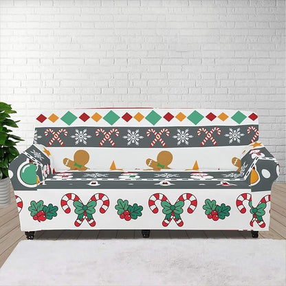 FKELYI Christmas Sofa Furniture Protector for Indoor Easy Going Stretch Sofa Slipcover Non-Slip Sofa Slicpovers Washable Sofa Couch Cover L