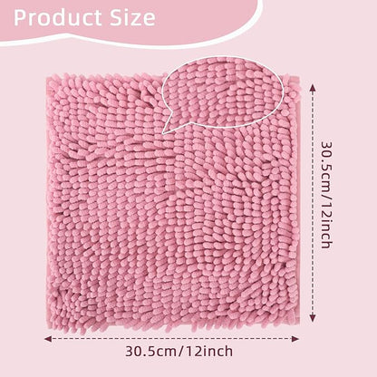 Locker Rug school girl rugs Carpet Chenille 100% Microfiber Locker Carpet with Non Skid Backing Locker Decorations (Pink, 12X12)