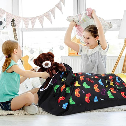 2 Pcs Stuffed Animal Storage Bean Bag Chair Stuffed Animal Bean Bag Storage Large Beanbag Covers Stuff Animal Organizer Bean Bag Couch for Kids Adults Plush Toys Pillows, Cover Only (Gamer)