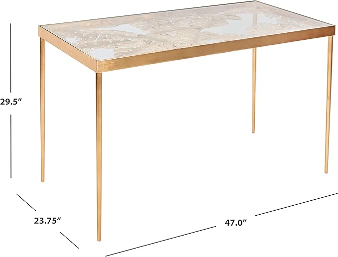 Safavieh Home Office Leilani Gold Leaf Palm Leaf Desk