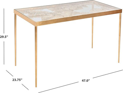Safavieh Home Office Leilani Gold Leaf Palm Leaf Desk