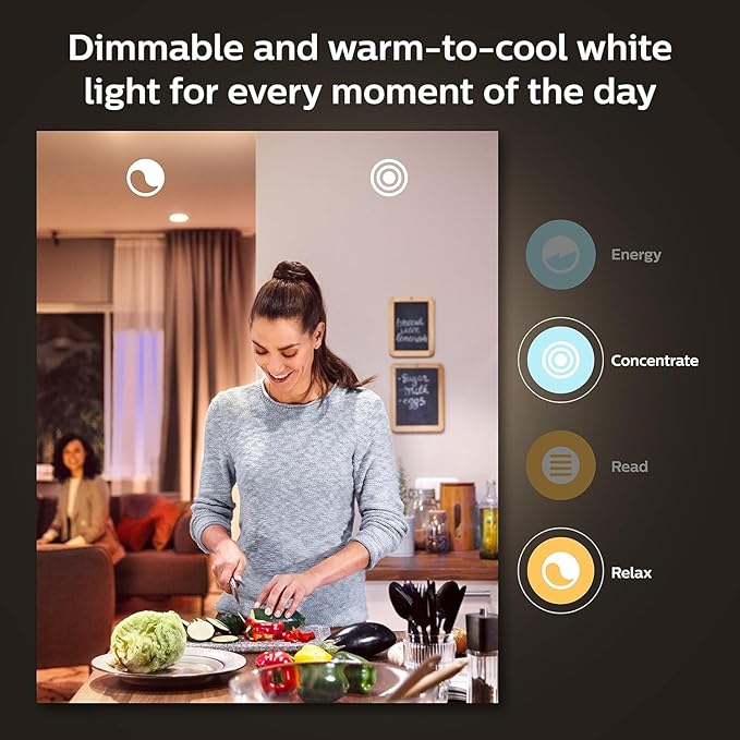 Philips Hue Smart 75W A19 LED Bulb - White Ambiance Warm-to-Cool White Light - 1 Pack - 1100LM - E26 - Indoor - Control with Hue App - Works with Alexa, Google Assistant and Apple Homekit