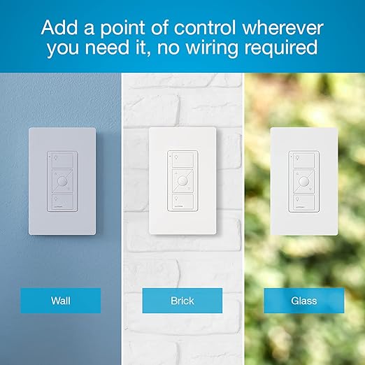 Lutron Caséta Wireless Smart Lighting Dimmer Switch for ELV+ Bulbs with Pico Remote, White