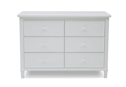 Delta Children Fancy 4-in-1 Convertible Crib and 6 Drawer Dresser Bundle, Bianca White
