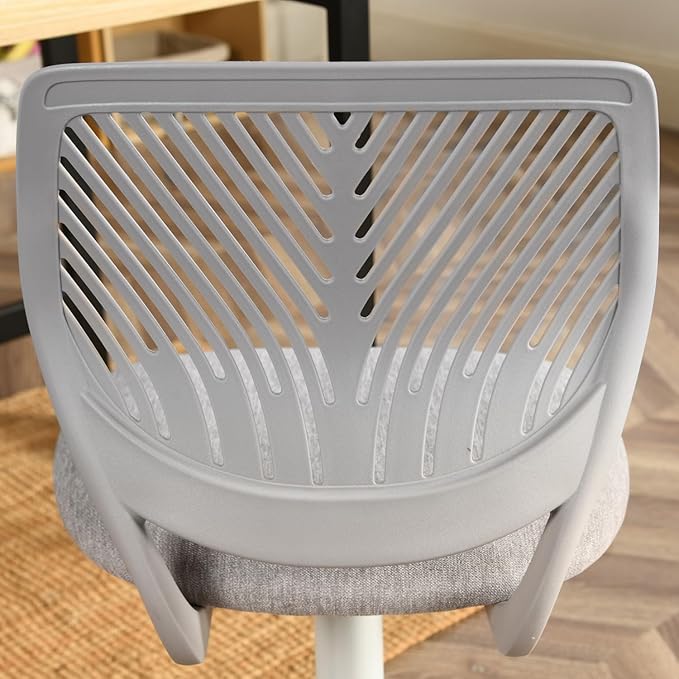 FurnitureR Writing Task Chair for Teens Boys Girls 360 Rolling Wheels Fabric Soft Pad Seat Breathable Backrest, Height Adjustable Liftup 29.5"-34.3", Morandi Grey