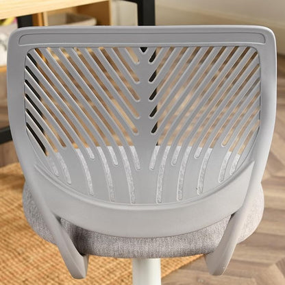 FurnitureR Writing Task Chair for Teens Boys Girls 360 Rolling Wheels Fabric Soft Pad Seat Breathable Backrest, Height Adjustable Liftup 29.5"-34.3", Morandi Grey