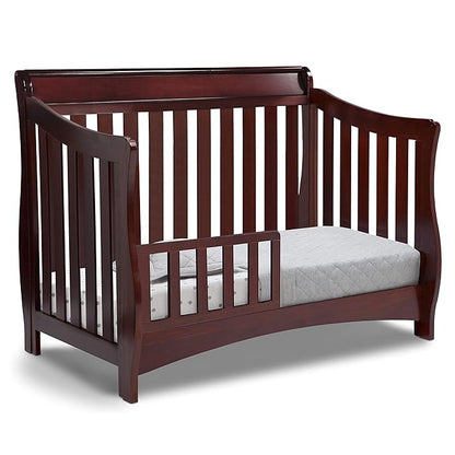 Delta Children Bentley S Series 4-in-1 Convertible Baby Crib, Black Cherry Espresso