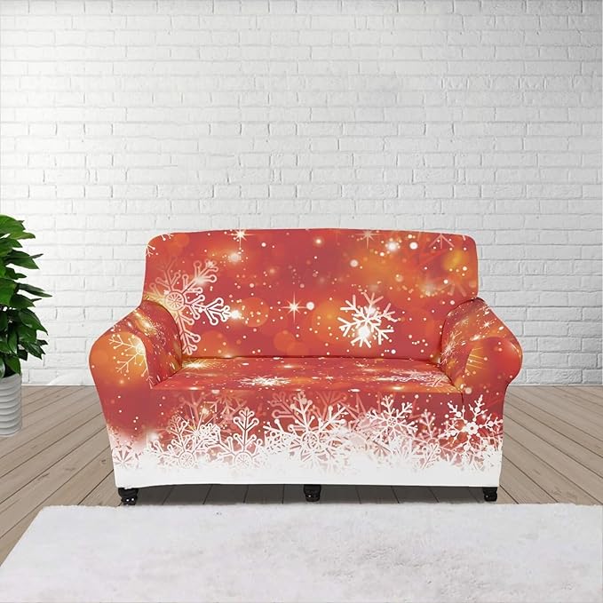 FKELYI Christmas Decor Sofa Couch Cover for Indoor Non-Slip Furniture Protector Easy Going Stretch Sofa Slipcover Washable Sofa Slipcovers M