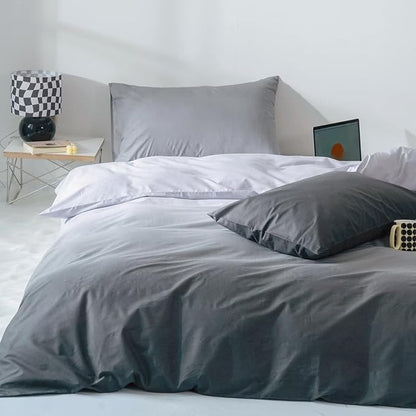 Gradient Gray Comforter Set Ombre White Gray Bedding Set Queen Women Aesthetic Comforter 3 PCs Gray Color Bed Comforter Set Queen Gradient White and Gray Comforter Set Queen