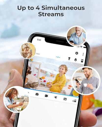 REOLINK 2K Indoor Security Camera E1(Black), 2.4G Wireless WiFi Baby/Pet Monitor with Phone app, 360 Degree Dog Camera with Person/Pet Detection, 2-Way Talk, Night Vision, Local Storage