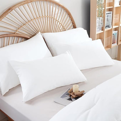 Queen Comforter Set White Comforter Boho Solid Color Bedding Comforter Set for All Season Soft lightweight Microfiber 3PCS Reversible Comforter Set (1 Comforter, 2 Pillowcases)