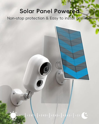 ZUMIMALL Security Cameras Wireless Outdoor, 2 Packs, 2K Cameras for Home Security, Outdoor/Indoor Camera Battery Powered, 2.4G WiFi, Magnetic Mount,3MP Color Night Vision/Siren/PIR/AI/Cloud/Alexa