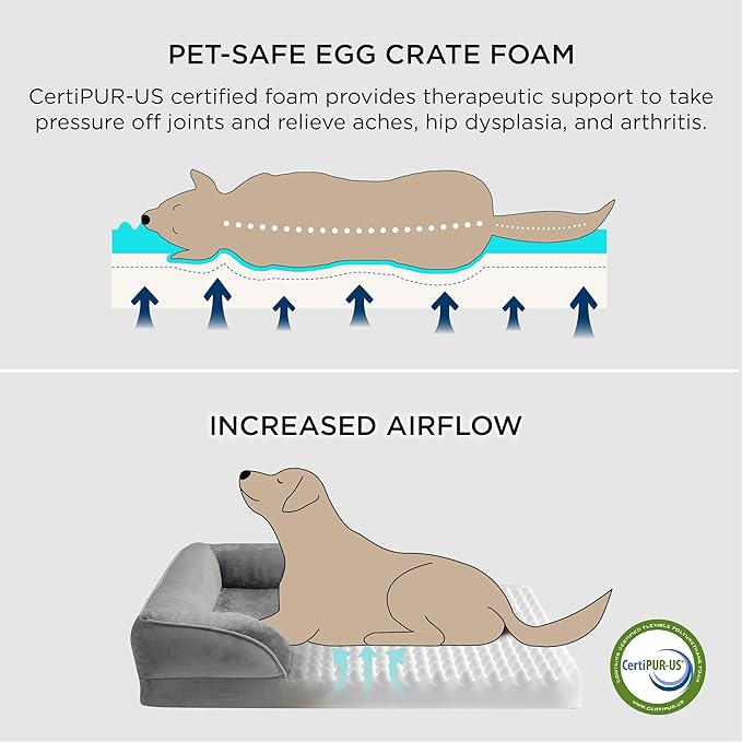 Bedsure Orthopedic Dog Bed for Medium Dogs - Waterproof Dog Sofa Beds Medium, Supportive Foam Pet Couch Bed with Removable Washable Cover, Waterproof Lining and Nonskid Bottom, Winter Moss