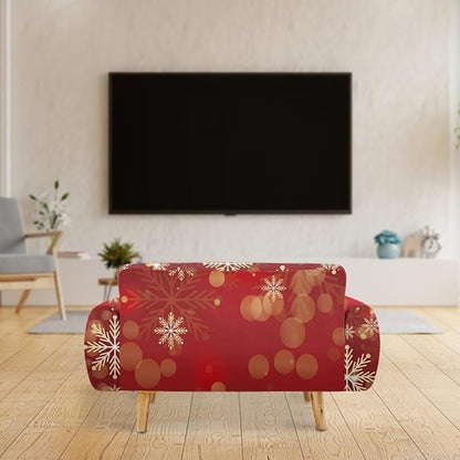 FKELYI Christmas Snow Sofa Slipcover Stretch Sofa Couch Cover for Living Room Non-Slip Furniture Protector Washable Sofa Slipcovers L