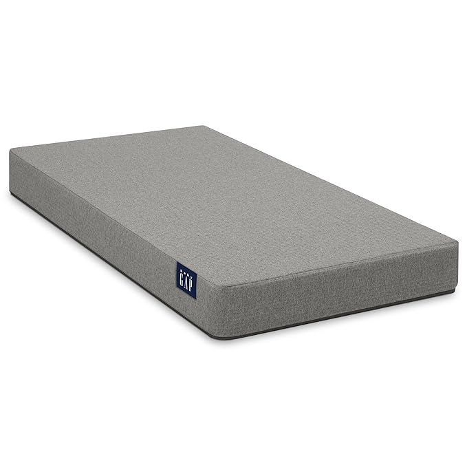 babyGap by Delta Children Oxford 6-in-1 Convertible Crib TrueSleep 2-Stage Deluxe Crib and Toddler Mattress (Bundle)
