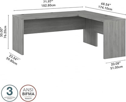 Bush Business Furniture Echo L Shaped Computer Desk, 72W, Modern Gray