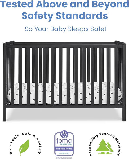 Delta Children Heartland 4-in-1 Convertible Crib, Black