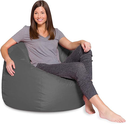 Posh Bean Bag Chair for Children, Teens & Adults - 35", Heather Gray