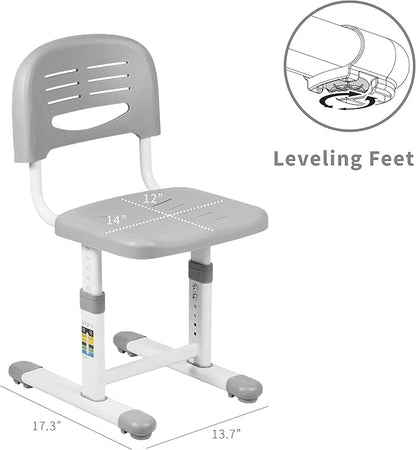 VIVO Gray Height Adjustable Kids Desk Chair, Chair Only, Designed for Interactive Workstation, Universal Children's Ergonomic Seat, DESK-V201G-CH