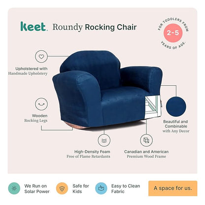 Keet Roundy Rocking Kid's Chair, Navy Microsuede