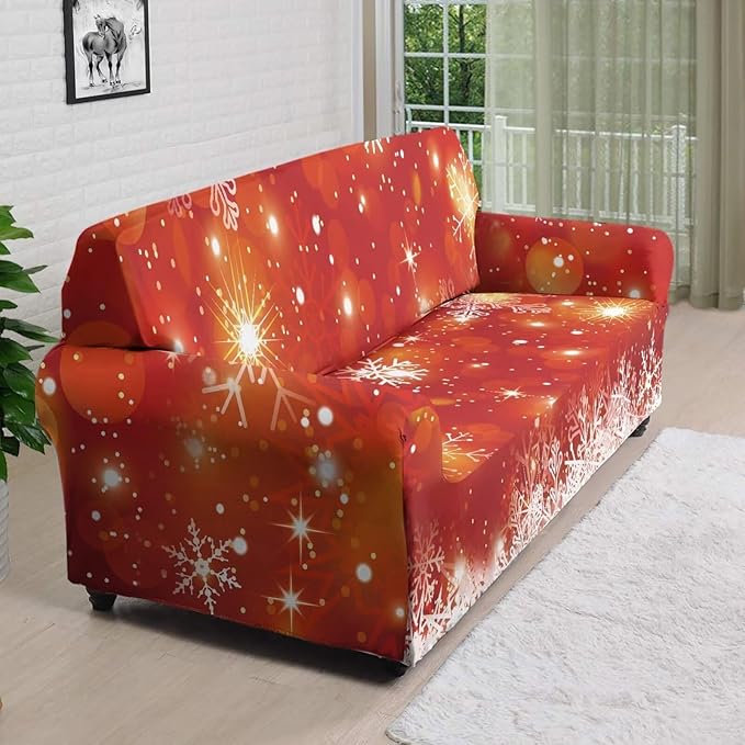 FKELYI Christmas Decor Sofa Couch Cover for Indoor Non-Slip Furniture Protector Easy Going Stretch Sofa Slipcover Washable Sofa Slipcovers XL