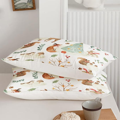Christmas Comforter King Size,Rabbit Deer Comforter Set for Kids Teens Girls Boys,3Pcs Bedding Set Printed Comforter with 2 Pillowcases,Down Alternative,Soft and Lightweight，King Size
