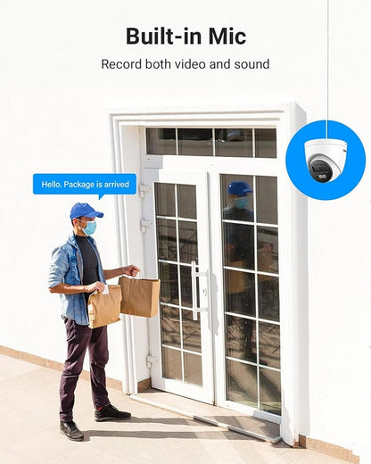 ANNKE 16CH 4K PoE Security Camera System, 12MP H.265+ NVR with 4TB HDD and 8X 4K/8MP IP Wired Cams, AI Human Vehicle Detection, Spotlight Color Night Vision, Built-in Mic, Compatible with Alexa