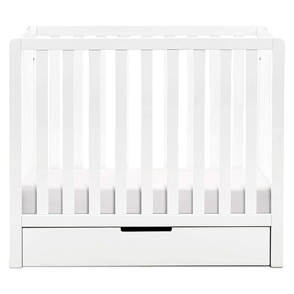 Carter's by DaVinci Colby 4-in-1 Convertible Mini Crib with Trundle Drawer in White, Greenguard Gold Certified, Undercrib Storage