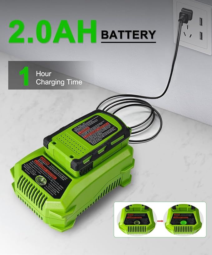 Leaf Blower Cordless with 20V 2.0Ah Battery and Fast Charger, Battery Powered Electric Leaf Blower for Lawn Care