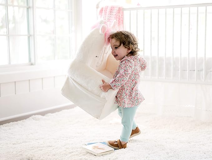 Soft Landing Animal Adventure Ivory Sweet Seats | Premium Character Chair with Carrying Handle & Side Pockets Unicorn
