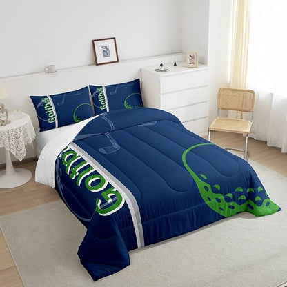 Feelyou Kids Golf Comforter Set Twin Size Ball Sports Bedding Set for Boys Girls Teens Bedroom Decor Golf Ball Lover Comforter Women Men Ball Games Duvet Set with 1 Pillow Case