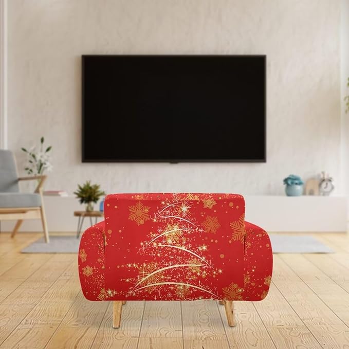 FKELYI Easy Going Stretch Sofa Slipcover Christmas Tree Sofa Couch Cover Washable Sofa Slipcovers Comfortable Furniture Protector M
