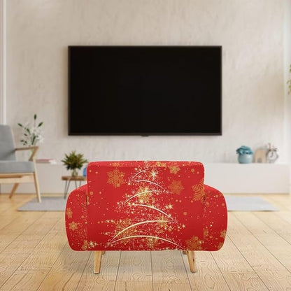 FKELYI Easy Going Stretch Sofa Slipcover Christmas Tree Sofa Couch Cover Washable Sofa Slipcovers Comfortable Furniture Protector M
