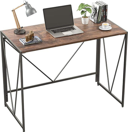 NWCD3D Folding Computer Desk, Brown