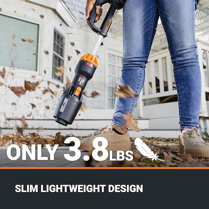 Worx Nitro WG543 20V LEAFJET Leaf Blower Cordless with Battery and Charger, Blowers for Lawn Care Only 3.8 Lbs., Cordless Leaf Blower Brushless Motor – Battery & Charger Included