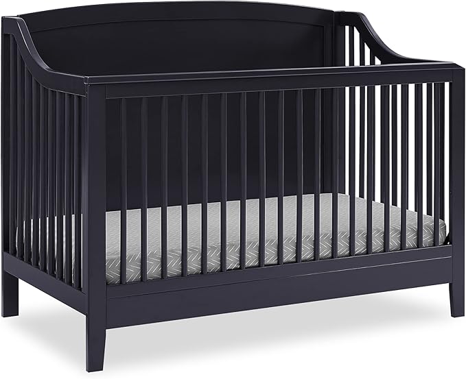 Delta Children Campbell 6-in-1 Convertible Crib - Greenguard Gold Certified, Midnight Grey